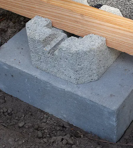Deck block footing made of concrete