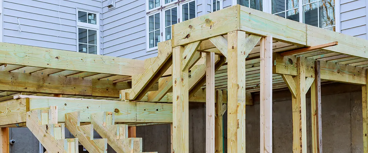 pressure treated wood deck frame