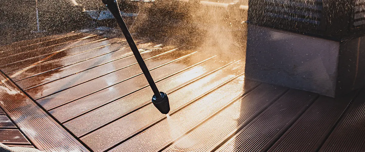 Water pressure deck cleaning process